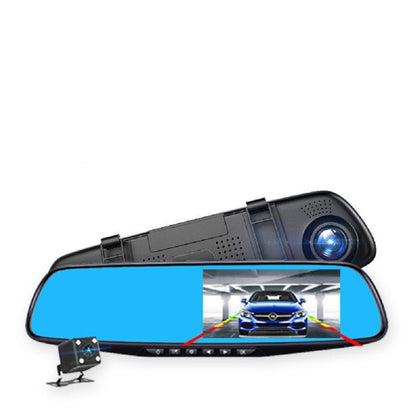 Color: Black, Style: 4.3inch - Driving recorder front and rear dual recording