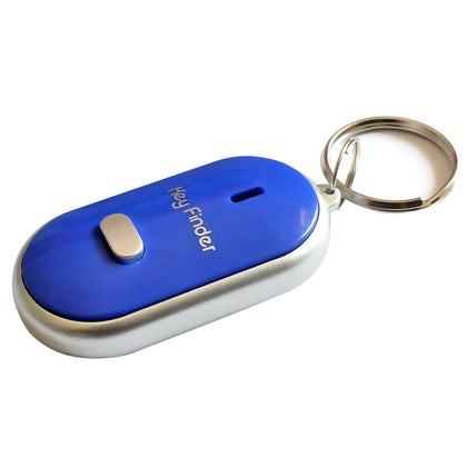 Color: Blue - New LED whistle control induction key ring Elderly key finder Multi-function key anti-lost device