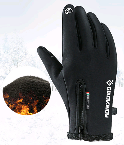 Color: Brown, Size: L - Motorcycle Gloves Moto Gloves Winter Thermal Fleece Lined Winter Water Resistant Touch Screen Non-slip Motorbike Riding Gloves