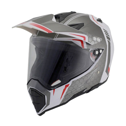 Handsome full-cover motorcycle off-road helmet - Color: White applique open, Size: XL