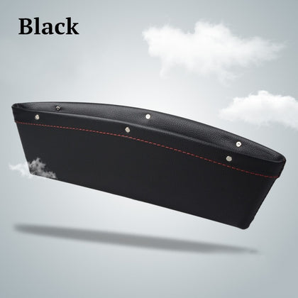 Color: Black, quantity: 1pc - Car Organizer Box Caddy Catcher PU Leather Seat Gap Storage Bag
