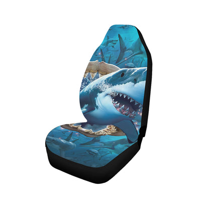 Color: Shark, Quantity: 1pc - Printed car seat cover
