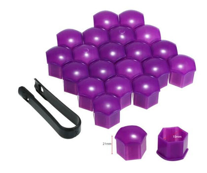 Size: 19mm, Color: Purple - car tire screw cap wheel decorative plastic shell