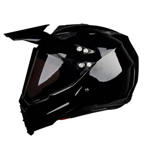 Handsome full-cover motorcycle off-road helmet - Color: Light black brown, Size: M