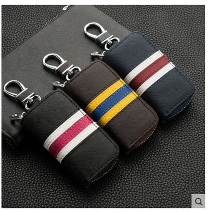 Leather key case High-end business casual cross-grain car key case