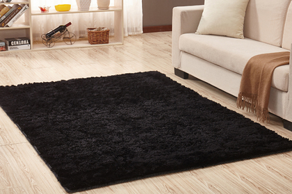 Color: Black, Size: 60x90cm - Living room coffee table bedroom bedside non-slip plush carpet