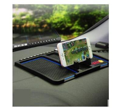 Color: Big blue - Car mobile phone bracket car anti-skid pad car car navigation device anti-mite pad instrument panel multi-function storage pad