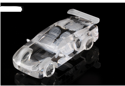 Size: 130mm, Color: Dark blue Can add perfume - Crystal car model craftsmanship crystal decoration perfume seat