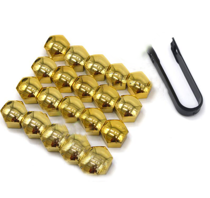 Color: Gold, Size: 21mm - 17mm car tire screw cap wheel decorative plastic shell