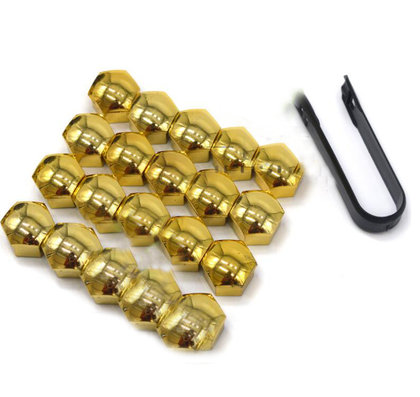 Color: Gold, Size: 17mm - 17mm car tire screw cap wheel decorative plastic shell