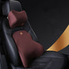 Color: Brown - Car Memory Foam Headrest Lumbar Cushion Set