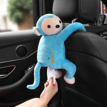 Pipi monkey hanging tissue box - Model: Blue