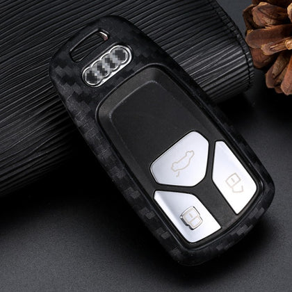 Style: Single key case - Carbon fiber silicone key case for car