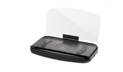 Style: Without wireless charging - Creative HUD HD Car Phone Holder Wireless Charge Head Up Navigation Projecto