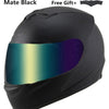 Color: Black color, Size: One size - Motorcycle helmet men's full helmet