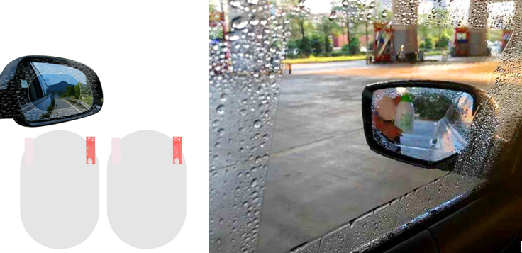 Anti-Moist Waterproof Side Mirror Sticker - Style: Oval+Naked X2, Color: W, Size: 135x98mm