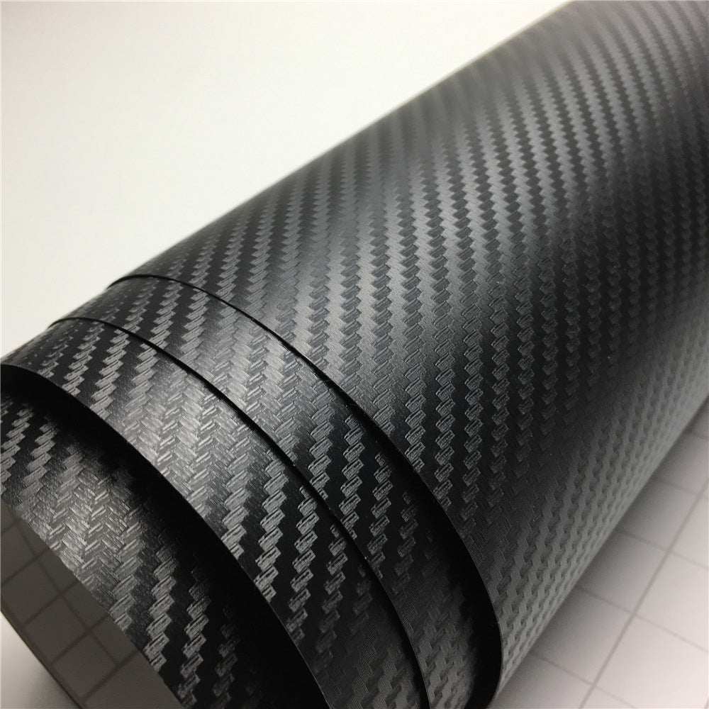 Color: A Black, Size: 152X30CM - Glossy 3D carbon fiber veneer