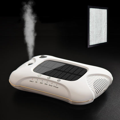 Color: White, Style: Humidify Filter - Solar car air purifier
