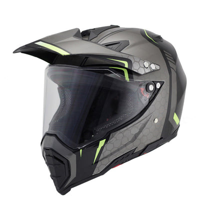 Handsome full-cover motorcycle off-road helmet - Color: Black applique open, Size: XL