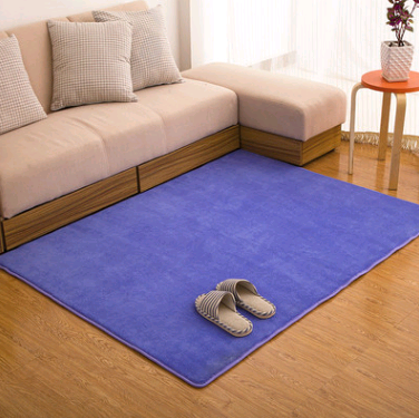 Memory cotton coral velvet carpet Living room bedroom door mats Bathroom kitchen non-slip absorbent carpets - Color: Navy blue, Size: 80x160cm