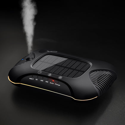 Color: Black, Style: Humidify - Solar car air purifier