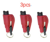 Color: Red 3pcs - 3 in 1 Emergency Mini Hammer Safety Auto Car Window Glass Switch Seat Belt Cutter Car Safety Hammer Rescue Escape Tool