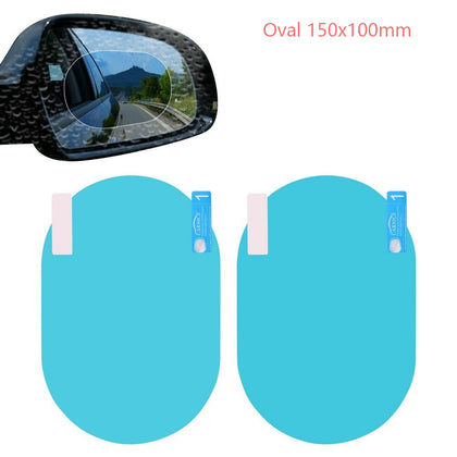 Anti-Moist Waterproof Side Mirror Sticker - Style: Oval X2, Color: Blue, Size: 150x100mm