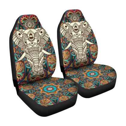 Color: Elephant, Quantity: 2pcs - Printed car seat cover