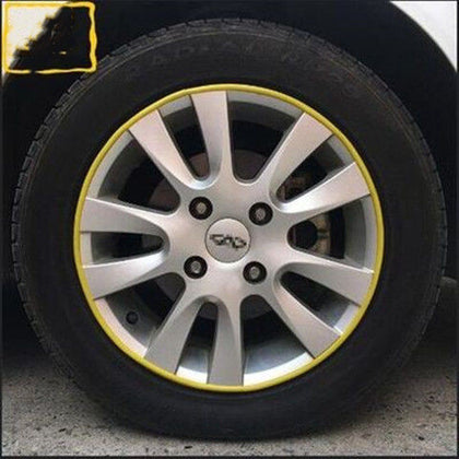 Color: Yellow - Rimblades Car Vehicle Color Wheel Rims Protectors Decorative Strip 8M/ Roll