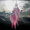 Color: Pink, Style: Double circle - Dreamcatcher hanging pendant car