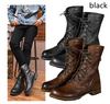 Size: Black 46 - European and American fashion men's boots shoes hot sale motorcycle boots knight boots