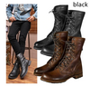 Size: Black 44 - European and American fashion men's boots shoes hot sale motorcycle boots knight boots