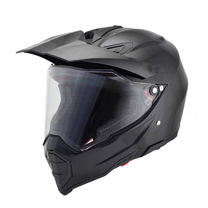 Handsome full-cover motorcycle off-road helmet - Color: Black transparent, Size: M