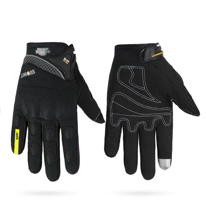 Color: Short black, Size: XXL - Riding motorcycle full finger gloves