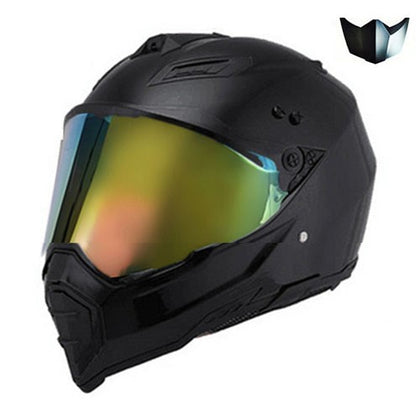 Handsome full-cover motorcycle off-road helmet - Color: Black colorful, Size: XL