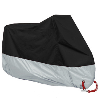 Color: Black silver, Size: M - Waterproof Motorcycle Cover