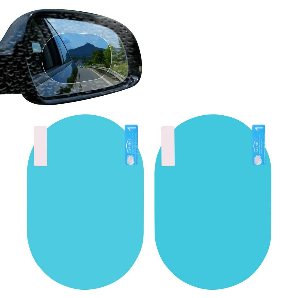 Anti-Moist Waterproof Side Mirror Sticker - Style: Oval, Color: Blue, Size: 135x98mm