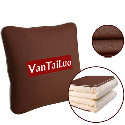 Color: Brown - Car pillow quilt dual-use thickened nap in winter