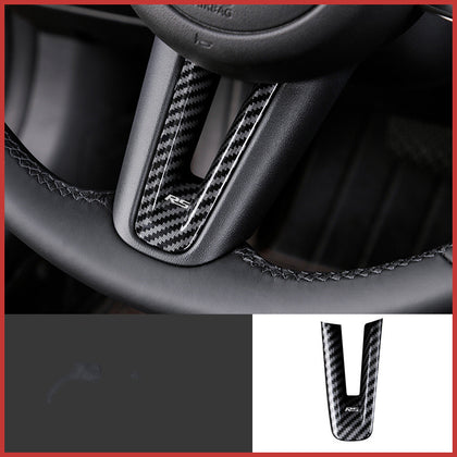 Color: V steering wheel sequins - Mazda 3 Angkesaila modified interior carbon fiber decoration