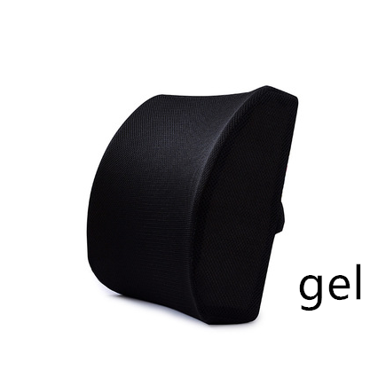 Color: Black gel - Breathable ice mesh eye memory cotton waist by universal car waist pad car with waist cushion office seat protector waist