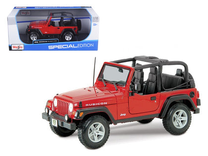 Jeep Wrangler Rubicon Red 1/18 Diecast Model Car by Maisto