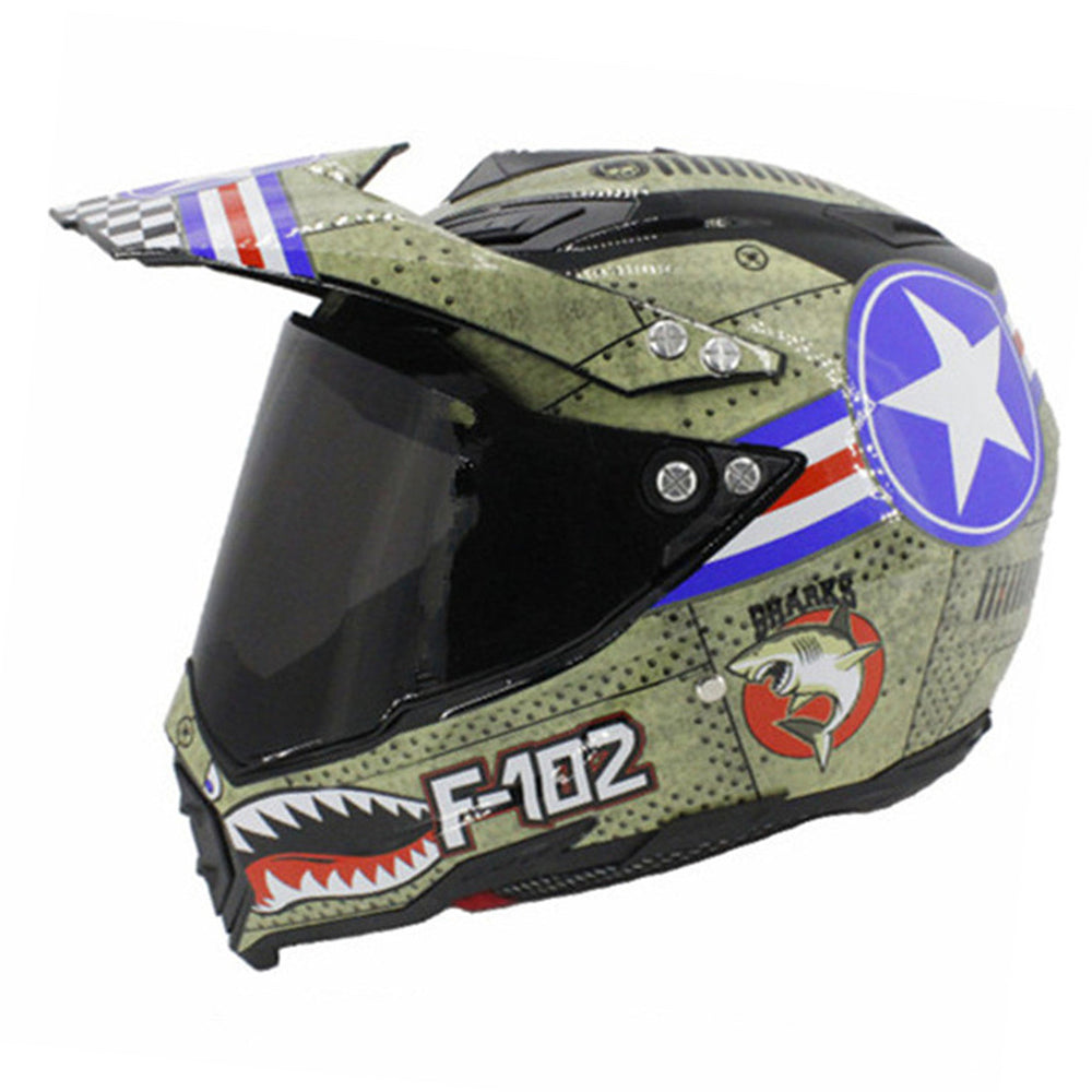 Handsome full-cover motorcycle off-road helmet - Color: Tigers brown, Size: XXL