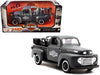 1948 Ford F-1 Pickup Truck and 1942 Harley-Davidson WLA Flathead Motorcycle Matt Dark Gray "Harley-Davidson Custom" 1/24 Diecast Models by Maisto