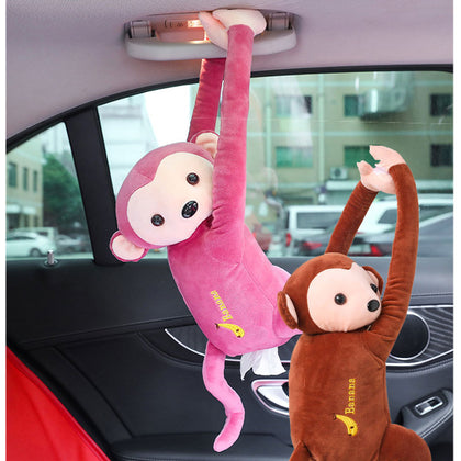Pipi monkey hanging tissue box - Model: Bean Paste+Coffee