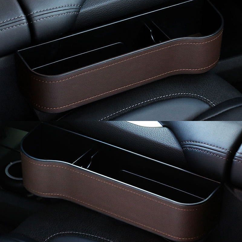 Color: Brown A, Style: Set - PU leather storage box