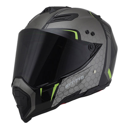 Handsome full-cover motorcycle off-road helmet - Color: Black applique brown, Size: M