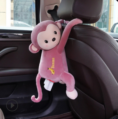 Pipi monkey hanging tissue box - Model: Pink