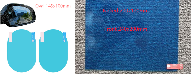 Anti-Moist Waterproof Side Mirror Sticker - Style: 1set, Color: Blue, Size: 145x100mm