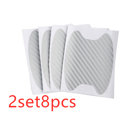 Color: Silver 2set - 4pcs / set of door stickers carbon fiber scratch-resistant car handle stickers