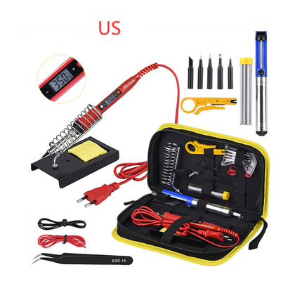 Color: Red, Model: US - Constant temperature soldering iron Kit